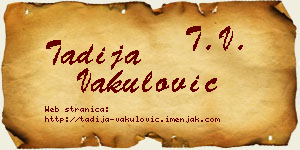 Tadija Vakulović vizit kartica